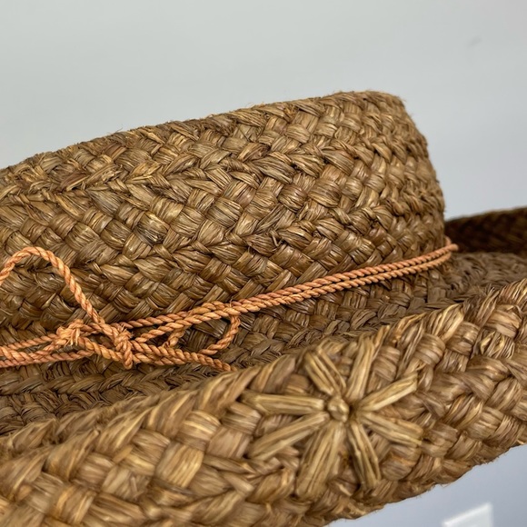 Helen Kaminski Straw Raffia Sun Hat Australia Natural Bohemian Boho Summer Beach - Picture 6 of 15